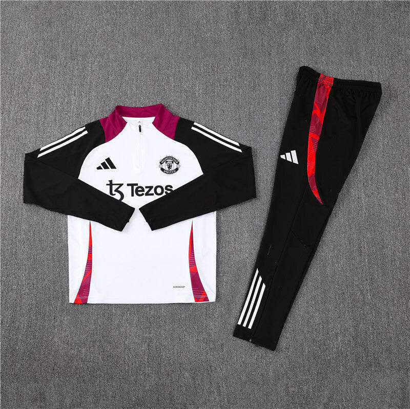 Manchester United White and Black Tracksuit