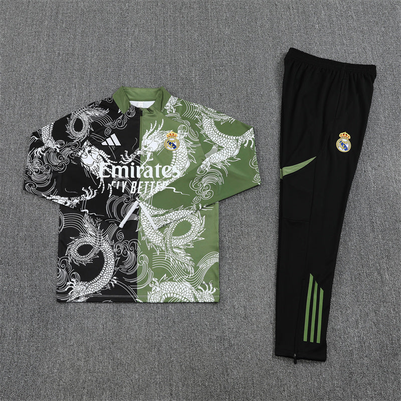 REAL MADRID 25/26 Green and Black Dragon Tracksuit