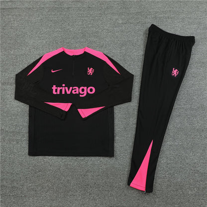 CHELSEA 23/24 Black and Pink Tracksuit