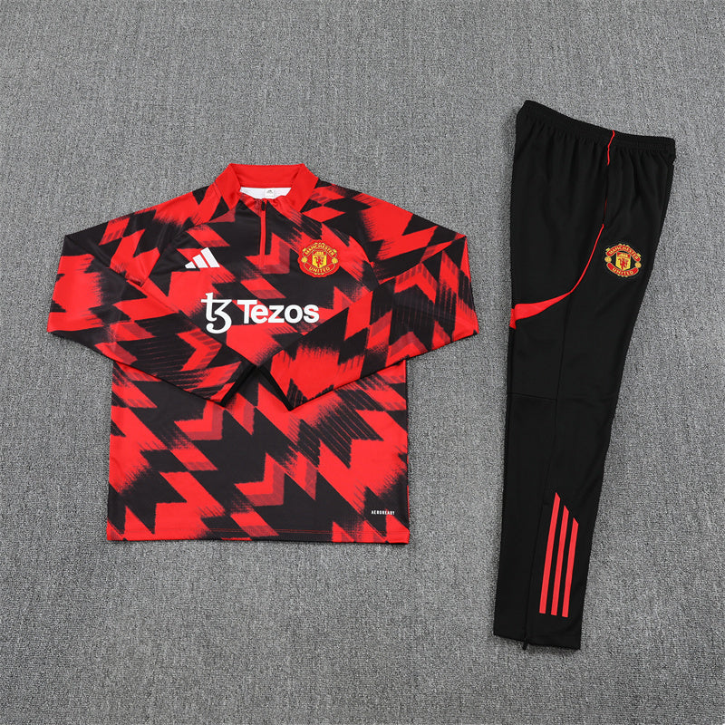 Manchester United Black and Red Tracksuit