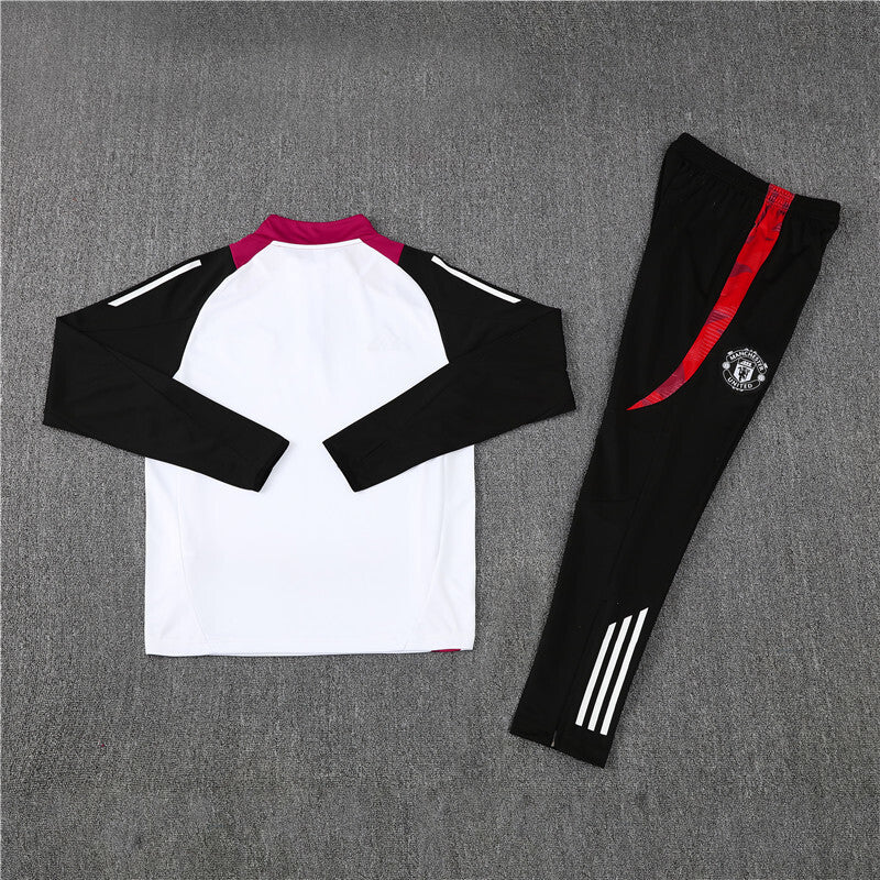 Manchester United White and Black Tracksuit