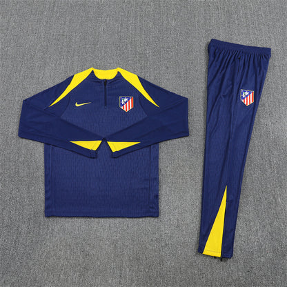 Athletico Madrid 25/26 Navy Blue and Yellow Tracksuit