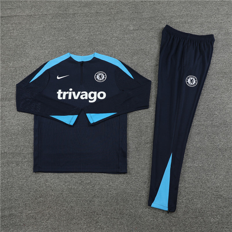 Chelsea 23/24 Dark and Light Blue tracksuit